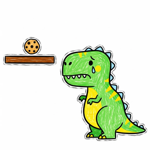 Sad T-Rex Who Cant Reach the Cookie Jar